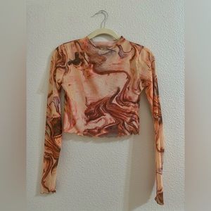 Mesh long sleeve top 🤎